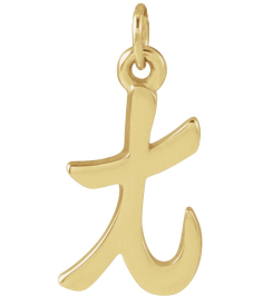 88516 Pendant 14K Yellow Initial T 11.8 X 6.6 Mm Polished Petite Initial Pendant