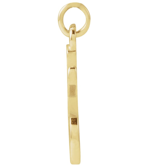 88516 Pendant 14K Yellow Initial T 11.8 X 6.6 Mm Polished Petite Initial Pendant
