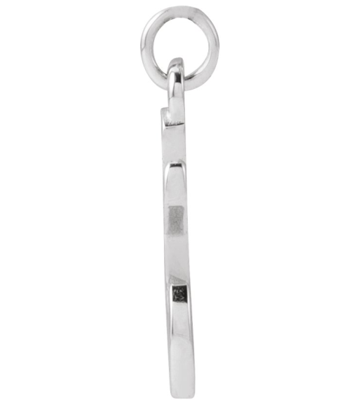 88516 Pendant Platinum Initial T 11.8 X 6.6 Mm Polished Petite Initial Pendant