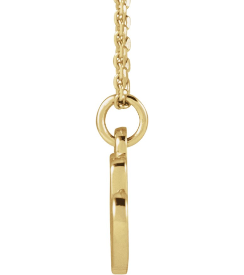 88516 Necklace 14K Yellow Initial M 9 X 7.7 Mm 16 In Polished Petite Initial Necklace