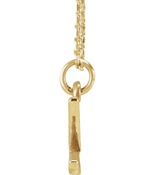 88516 Necklace 14K Yellow Initial Z 7.45 X 6.5 Mm 16 In Polished Petite Initial Necklace
