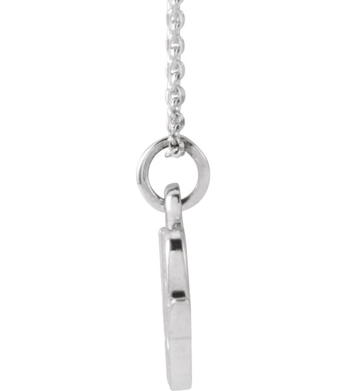 88516 Necklace 14K White Initial W 10 X 7.9 Mm 16 In Polished Petite Initial Necklace