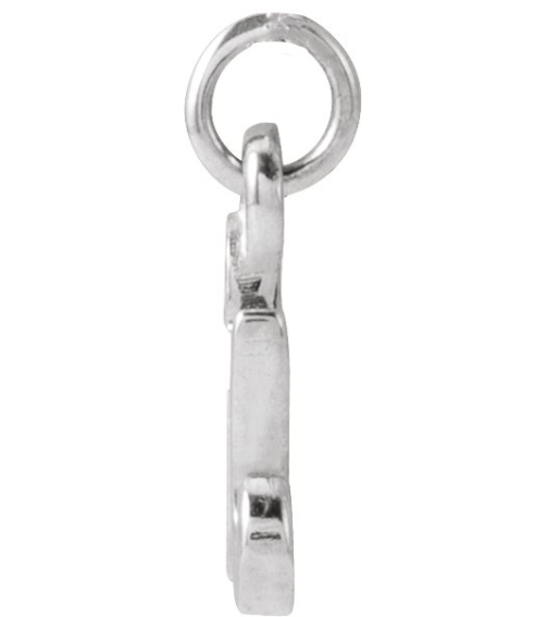 88516 Pendant 14K White Initial R 7.9 X 6.45 Mm Polished Petite Initial Pendant