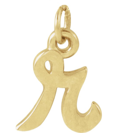 88516 Pendant 14K Yellow Initial R 7.9 X 6.45 Mm Polished Petite Initial Pendant