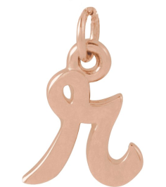 88516 Pendant 14K Rose Initial R 7.9 X 6.45 Mm Polished Petite Initial Pendant