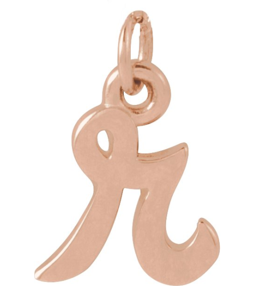 88516 Pendant 14K Rose Initial R 7.9 X 6.45 Mm Polished Petite Initial Pendant