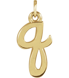 88516 Pendant 14K Yellow Initial Q 11.5 X 6.1 Mm Polished Petite Initial Pendant