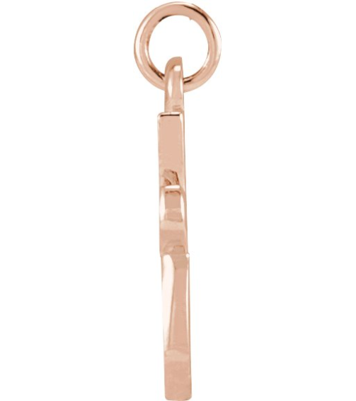 88516 Pendant 14K Rose Initial Q 11.5 X 6.1 Mm Polished Petite Initial Pendant