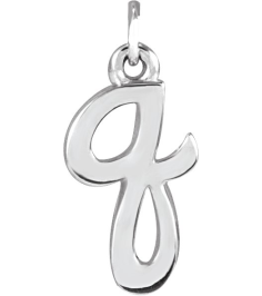 88516 Pendant 14K White Initial Q 11.5 X 6.1 Mm Polished Petite Initial Pendant