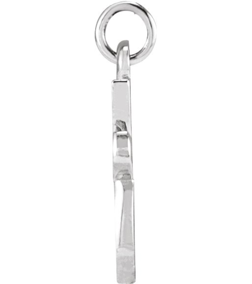88516 Pendant 14K White Initial Q 11.5 X 6.1 Mm Polished Petite Initial Pendant
