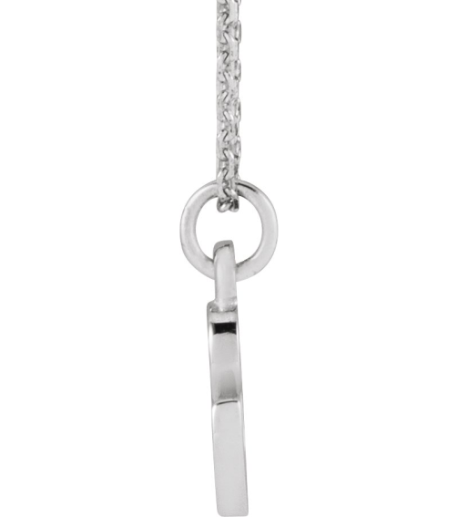 88516 Necklace 14K White Initial C 7.9 X 6 Mm 16 In Polished Petite Initial Necklace