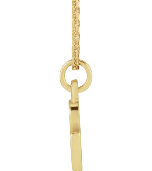 88516 Necklace 14K Yellow Initial C 7.9 X 6 Mm 16 In Polished Petite Initial Necklace