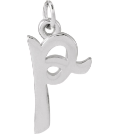 88516 Pendant Sterling Silver Initial P 11.5 X 6.75 Mm Polished Petite Initial Pendant