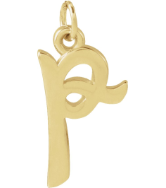 88516 Pendant 14K Yellow Initial P 11.5 X 6.75 Mm Polished Petite Initial Pendant