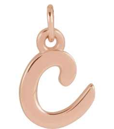 88516 Pendant 14K Rose Initial C 7.9 X 6 Mm Polished Petite Initial Pendant