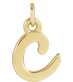 88516 Pendant 14K Yellow Initial C 7.9 X 6 Mm Polished Petite Initial Pendant