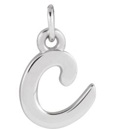 88516 Pendant Sterling Silver Initial C 7.9 X 6 Mm Polished Petite Initial Pendant
