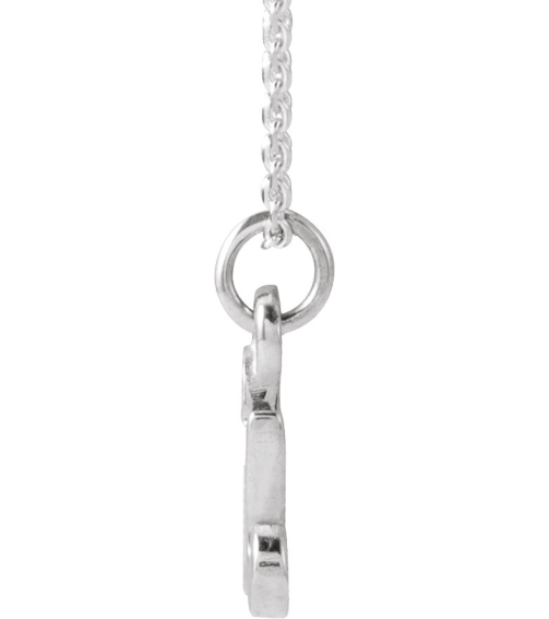88516 Necklace 14K White Initial R 7.9 X 6.45 Mm 16 In Polished Petite Initial Necklace