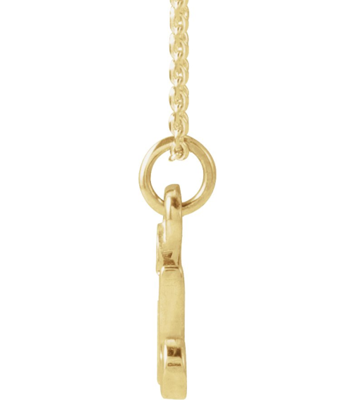 88516 Necklace 14K Yellow Initial R 7.9 X 6.45 Mm 16 In Polished Petite Initial Necklace
