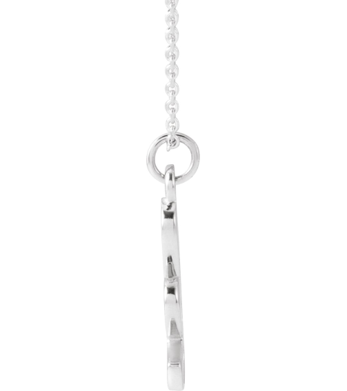 88516 Necklace 14K White Initial K 12.35 X 5.85 Mm 16 In Polished Petite Initial Necklace