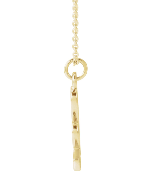 88516 Necklace 14K Yellow Initial K 12.35 X 5.85 Mm 16 In Polished Petite Initial Necklace