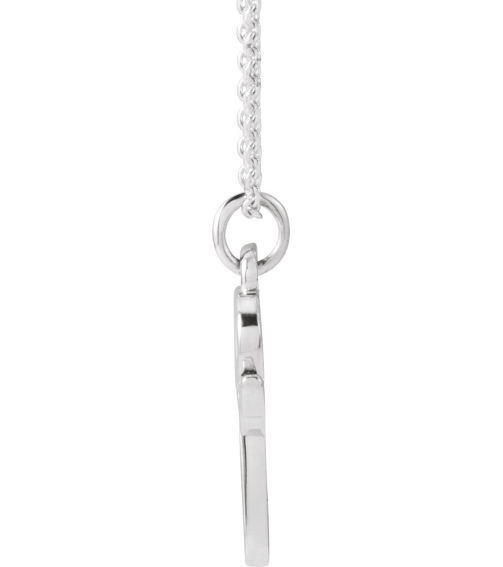 88516 Necklace 14K White Initial P 11.5 X 6.75 Mm 16 In Polished Petite Initial Necklace