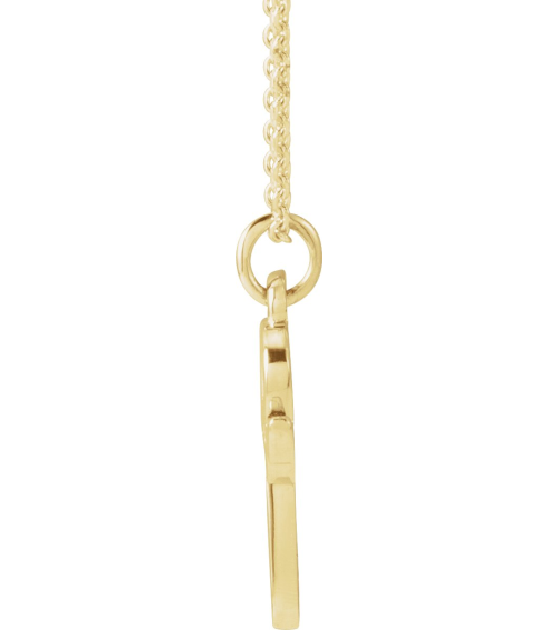 88516 Necklace 14K Yellow Initial P 11.5 X 6.75 Mm 16 In Polished Petite Initial Necklace