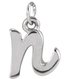 88516 Pendant Platinum Initial N 7.75 X 6.95 Mm Polished Petite Initial Pendant