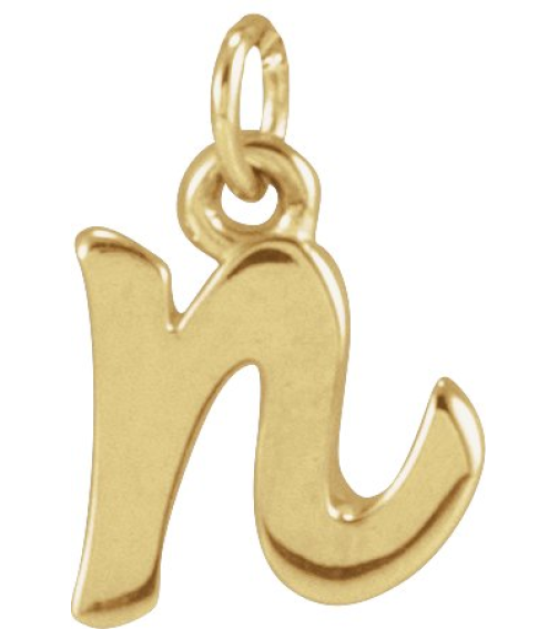 88516 Pendant 14K Yellow Initial N 7.75 X 6.95 Mm Polished Petite Initial Pendant