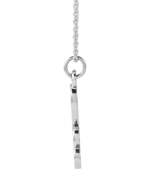 88516 Necklace 14K White Initial H 12.4 X 7.6 Mm 16 In Polished Petite Initial Necklace