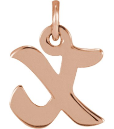 88516 Pendant 14K Rose Initial X 7.65 X 7.1 Mm Polished Petite Initial Pendant