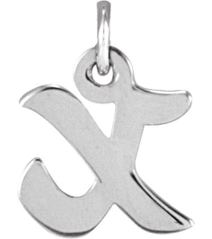 88516 Pendant 14K White Initial X 7.65 X 7.1 Mm Polished Petite Initial Pendant