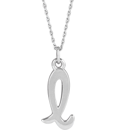 88516 Necklace 14K White Initial L 12.25 X 5.65 Mm 16 In Polished Petite Initial Necklace
