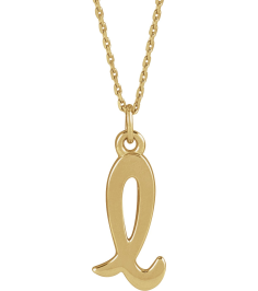 88516 Necklace 14K Yellow Initial L 12.25 X 5.65 Mm 16 In Polished Petite Initial Necklace