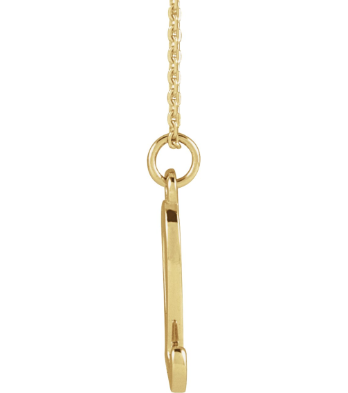 88516 Necklace 14K Yellow Initial L 12.25 X 5.65 Mm 16 In Polished Petite Initial Necklace