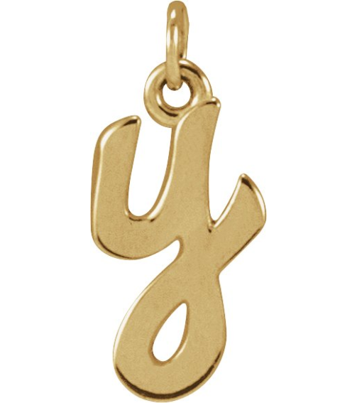 88516 Pendant 14K Yellow Initial Y 11.2 X 5.8 Mm Polished Petite Initial Pendant