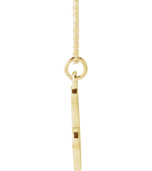 88516 Necklace 14K Yellow Initial B 12.45 X 6.75 Mm 16 In Polished Petite Initial Necklace