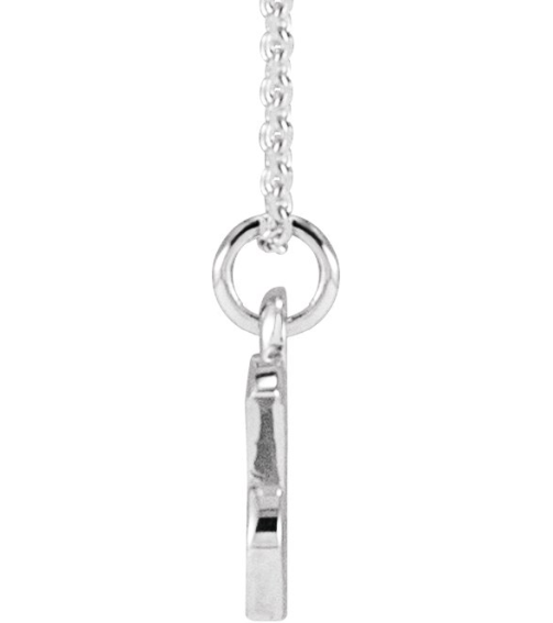 88516 Necklace 14K White Initial X 7.65 X 7.1 Mm 16 In Polished Petite Initial Necklace