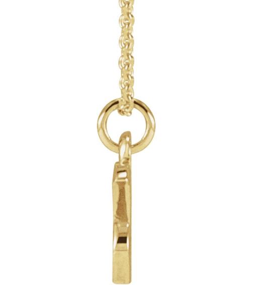88516 Necklace 14K Yellow Initial X 7.65 X 7.1 Mm 16 In Polished Petite Initial Necklace