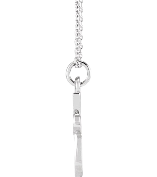 88516 Necklace 14K White Initial Q 11.5 X 6.1 Mm 16 In Polished Petite Initial Necklace