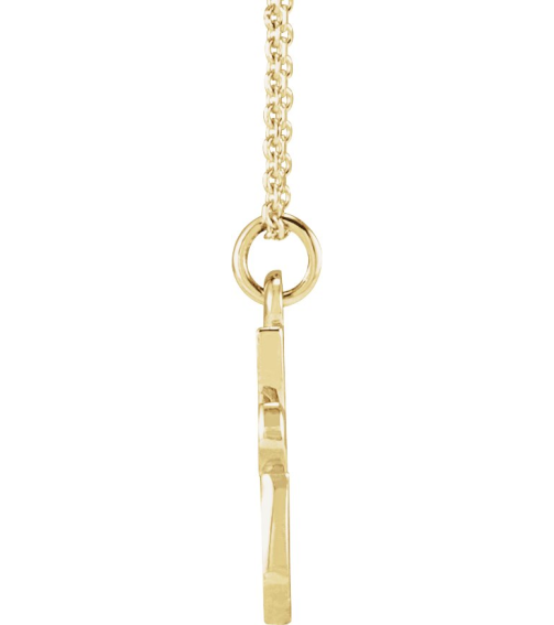 88516 Necklace 14K Yellow Initial Q 11.5 X 6.1 Mm 16 In Polished Petite Initial Necklace