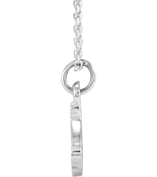88516 Necklace 14K White Initial S 8 X 7.4 Mm 16 In Polished Petite Initial Necklace