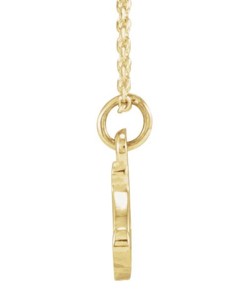 88516 Necklace 14K Yellow Initial S 8 X 7.4 Mm 16 In Polished Petite Initial Necklace