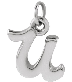 88516 Pendant 14K White Initial U 7.45 X 7.25 Mm Polished Petite Initial Pendant