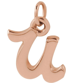 88516 Pendant 14K Rose Initial U 7.45 X 7.25 Mm Polished Petite Initial Pendant