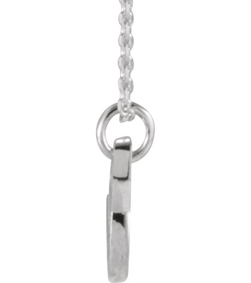 88516 Necklace 14K White Initial V 8.6 X 7.7 Mm 16 In Polished Petite Initial Necklace