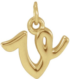 88516 Pendant 14K Yellow Initial V 8.6 X 7.7 Mm Polished Petite Initial Pendant