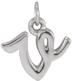 88516 Pendant Sterling Silver Initial V 8.6 X 7.7 Mm Polished Petite Initial Pendant