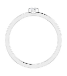 126622 Ring Set Platinum Natural Diamond Oval 4 X 3 Mm Polished 16 Ct Natural Diamond Solitaire Bezel-Set Ring