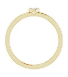 126622 Ring Set 14K Yellow Natural Diamond Oval 4 X 3 Mm Polished 16 Ct Natural Diamond Solitaire Bezel-Set Ring